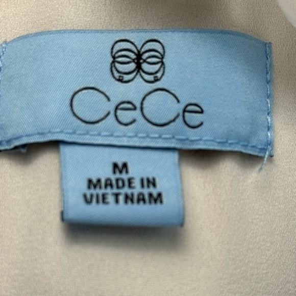 CeCe 3/4 Sheer 3D Flower Sleeve Mini Dress - Ivory - size Medium - Picture 7 of 11